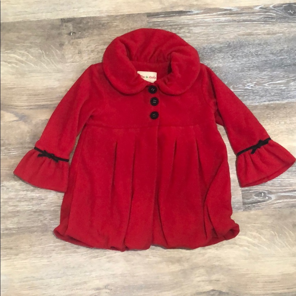 Toffee Apple Red Dress Coat Girls 2T